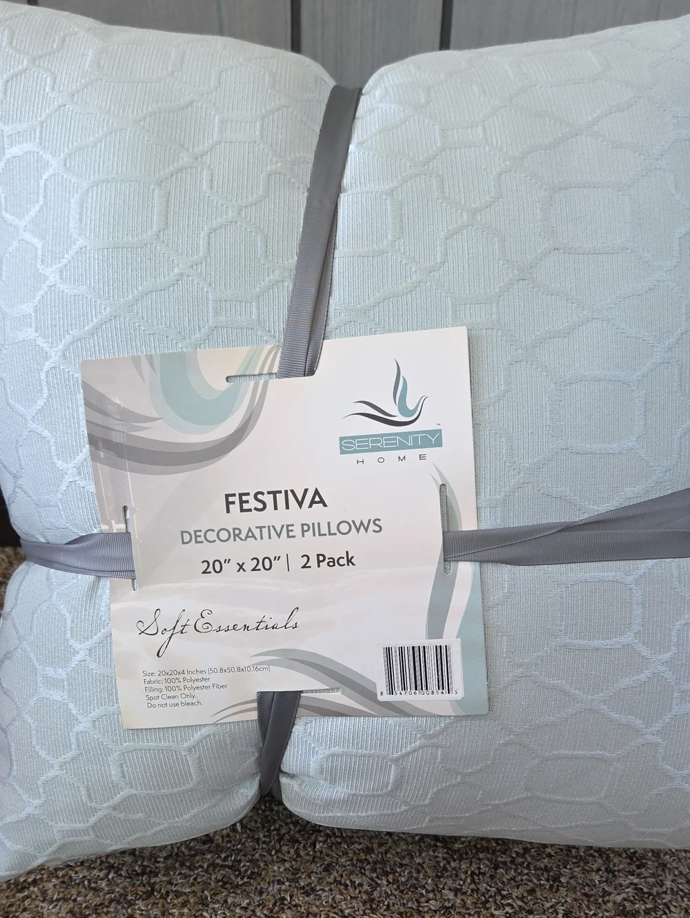 Serenity Festiva Decorative Pillow Set - Pale Blue (2 Pack)